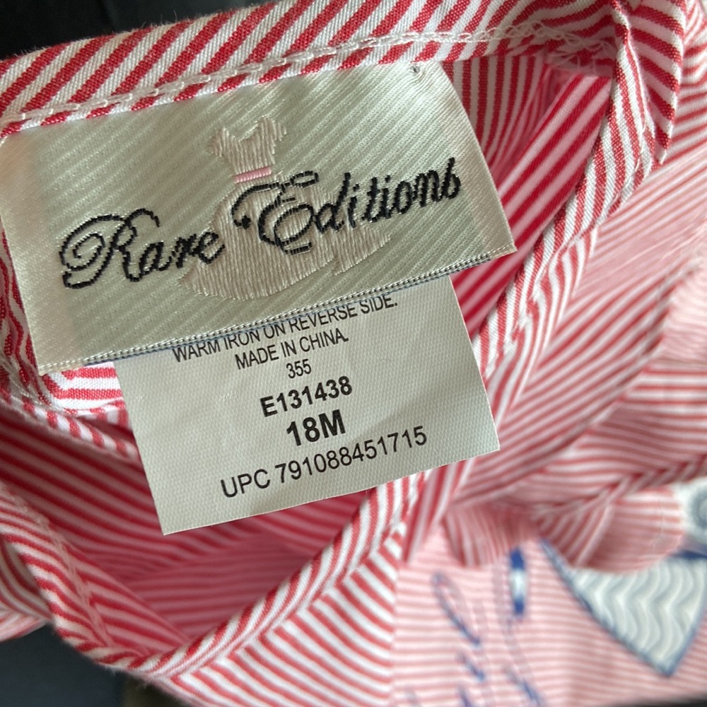 Girls 18 Months Nautical Red White Stripes Outfit - Picture 6 of 9
